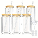 Axyaa 16oz Double Wall Snow Globe Tumbler with Bamboo Lid and Straw