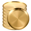 Axyaa Round Camping Dinner Plates, Rust-Proof & Stackable, Set of 8