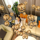 Axyaa Crystal Chandelier Stair Pendant Living Room Interior Lighting