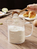 Axya Glass Measuring Cup with Lid Clear Kitchen Accessories Pot Kettle Cook Scale