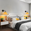Axya Curved Metal LED Wall Lamp with Pleated Lampshade