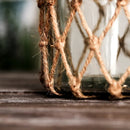 Axyaa Handwoven Hemp Rope Glass Vase - American Decorative Hydroponic Ornament