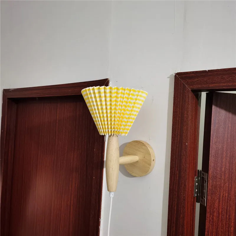 E27 Wooden Wall Lamp Petal Design Nordic Style Axyaa Branded Balcony Light