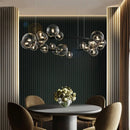 Axyaa LED Glass Bubble Ring Chandelier for Home, Modern Ceiling Light
