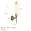 Axyaa Marble Wall Lamp, Elegant American Light Luxury Copper Sconce for Living Room & Study