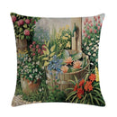 Axyaa Flower Pattern Cushion Cover Cotton Linen Throw Pillow Case for Home Sofa Decor