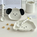 Axyaa Korean Ceramic Plates Spoon Set | Kawaii Cartoon Kitchen Tableware Dish
