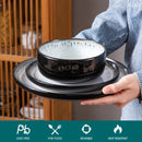 Axyaa 18/36 Piece White Black Ceramic Plate Sets Dinnerware Collection