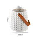 Axyaa Leather Handle Flower Vase Modern Nordic Style Plastic Pot