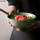 Axyaa Vintage Kiln Coarse Pottery Ramen Salad Dessert Bowl Set