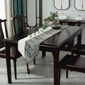 Axyaa Chinese Style Luxury Jacquard Table Runner with Tassel for Home Decor