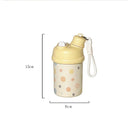Axyaa Kawaii Cat Bow Thermos Bottle with Straw - 420ml Insulated Thermal Mug