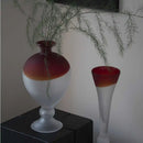 Axyaa Red Gradient Gourd Glass Vase for Floral Arrangements and Home Decor
