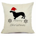 Axyaa Christmas Sausage Style Cushion Cover | Festive Dog Decorative Pillow Cover 45x45cm