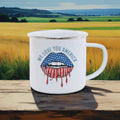 Axyaa Freedom Series Enamel Mug: USA 4th July Coffee Cup - Celebrate Festive Drinkware