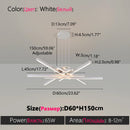 Axyaa LED Ceiling Lamp: Modern, Energy Efficient, Black Chandelier for Living Room, Bedroom