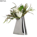 Beveled Metal Vase Table Decoration Geometric Crafts Aesthetic Decor for Axyaa