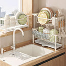 Axyaa Kitchen Dish Rack Over Sink with Cutlery Storage Tray and Cup Holder