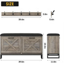 Axyaa Entryway Shoe Cabinet with Flip Drawers, Coat Rack & Storage Bench