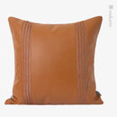Axyaa Orange Leather Woven Cushion for Stylish Living Room Sofa Home Decor