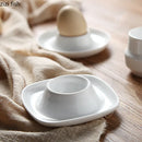 Axya White Ceramic Egg Tray Cup Rack Kitchen Tableware Specialty Plates Bowl