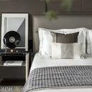 Axyaa Luxury Beige Grey Horsehair Weaving Sofa with High-End Pillows