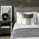 Axyaa Modern Luxury Beige Grey Horsehair Weave High-End Pillow Sofa Living Room Set
