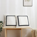 Axyaa Velvet Cushion Cover, Black Blue Square, Soft Home Decor Pillow Case, 45x45cm