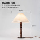 Axyaa Retro Walnut Desk Lamp with Pleated Shade