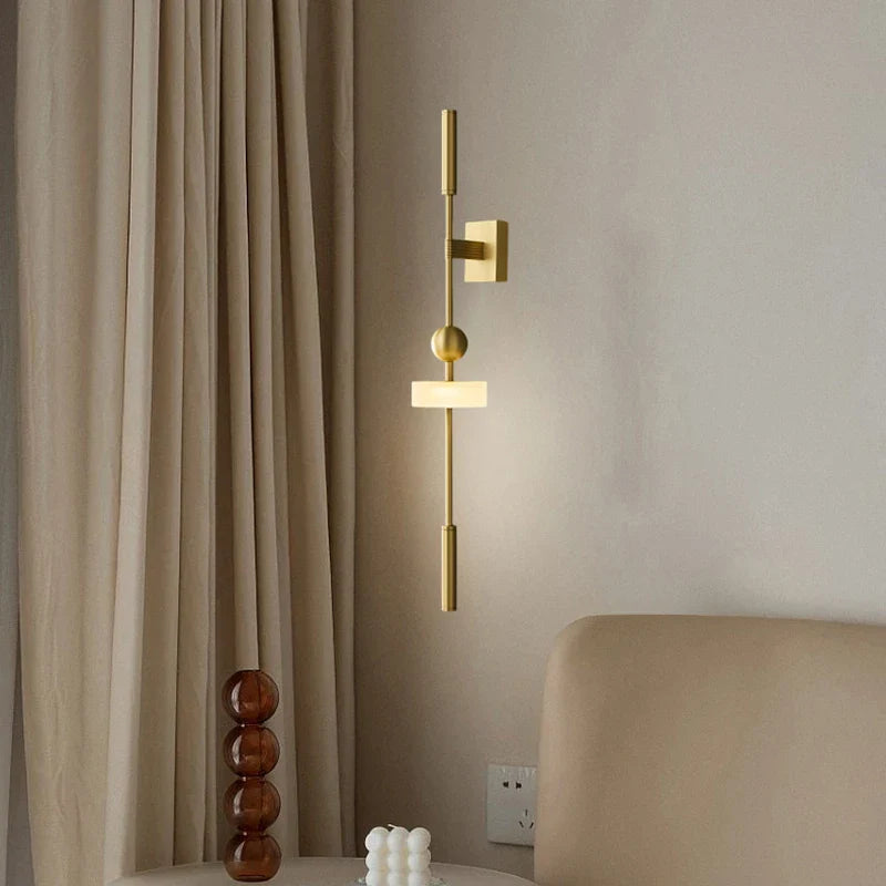 Axyaa White Acrylic Brass Wall Light - Modern Style for Home Decor