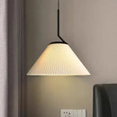 Cream Pleated Pendant Light for Living Room | Axyaa Chandelier | Nordic Style Loft Hanging Lamp