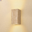 Axyaa Nordic LED Wall Light Square Yellow Travertine Bedside Lamp