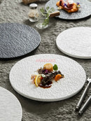 Axyaa 10" Stone Grain Ceramic Steak & Sushi Plate