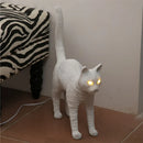 Axyaa Resin Cat Table Lamp Nordic Bedroom LED Light Fixtures Home Decor Lighting