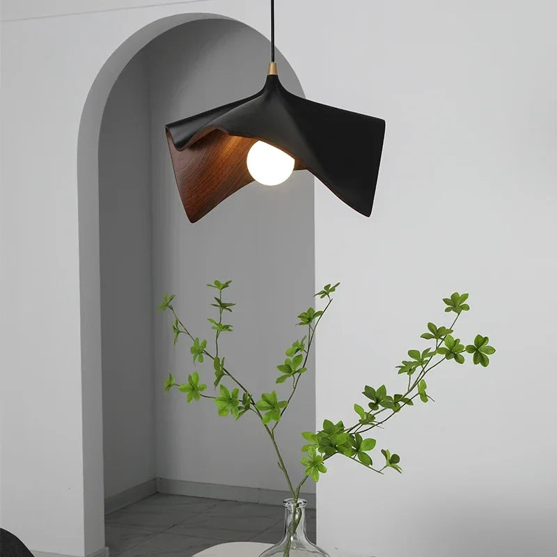 Axyaa Black Resin LED Pendant Chandelier for Bedroom & Living Room