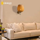 Axyaa Bamboo Wall Lamp: Chinese Style Rattan Night Light for Home Decor