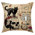 Axyaa Halloween Skull Head Pumpkin Pillow Covers for Horrible Holiday Home Decor