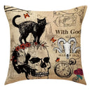 Axyaa Halloween Skull Head Pumpkin Pillow Covers for Horrible Holiday Home Decor