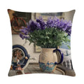 Purple Lavender Floral Pillowcase for Home Decor by Axyaa