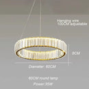 Axyaa Modern LED Crystal Round Chandelier for Dinning Living Room