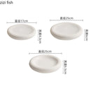 Axyaa White Ceramic Double Layer Plate for Molecular Cuisine and Desserts