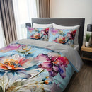 Axyaa Watercolor Floral Microfiber Bedding Set - Soft Duvet Cover for Bedroom