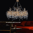 Axyaa Nordic Copper Crystal Chandelier LED Light Luxury Home Decor Villa Hotel Restaurant