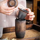 Axyaa Retro Ceramic Coffee Cups - Japanese Style, Vintage Design for Home and Office