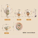 Axya Deluxe Bone Coffee Set: Pot, Teapot, Cup, Saucer, Milk Pot, Sugar Bowl