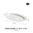 Axyaa Ceramic Fish Plate set, high-grade oval dinner plate for elegant dining experience.