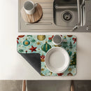 Axyaa Christmas Stars Drying Mat - Non-Slip Absorbent Tableware Placemat
