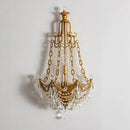 Axyaa Antique Brass Crystal Wall Light Sconce Vintage Metal Retro Style
