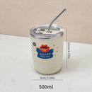 Axyaa Double Wall Insulated Steel Coffee Mug with Straw - Leak Proof Tumbler