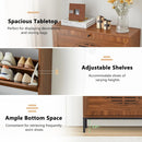 Axyaa Farmhouse Shoe Storage Cabinet with 2 Flip Drawers